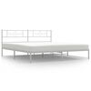 vidaXL Metal Bed Frame without Mattress with Headboard White 200x200cm