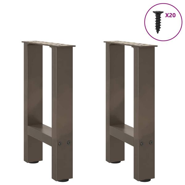 vidaXL Coffee Table Legs Natural Steel 2 pcs 38x(42-43) cm Steel