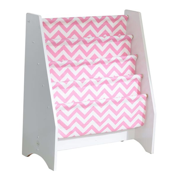 KidKraft Children's Sling Bookshelf Pink and White 60.96 x 29.85 x 71.12 cm