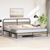 vidaXL Metal Bed Frame without Mattress Smoked Oak 200x200 cm