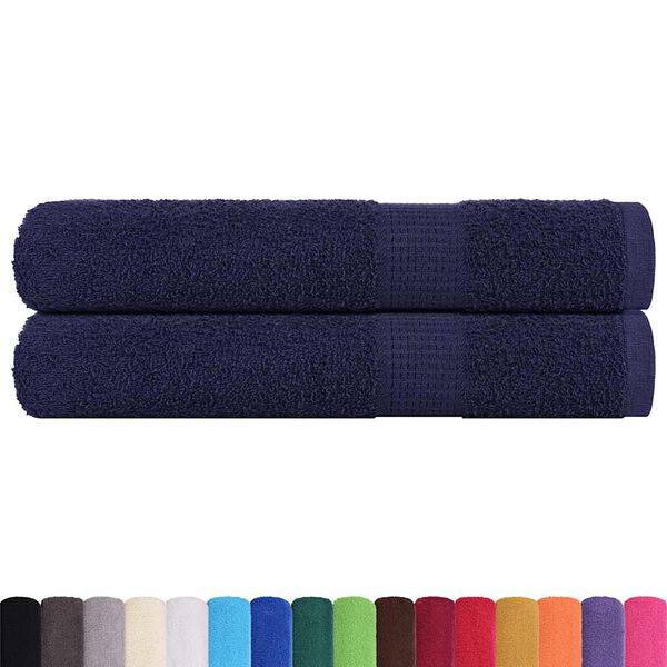 vidaXL Towels "FROGN" 2 pcs Navy Blue 100x200 cm 360 gsm
