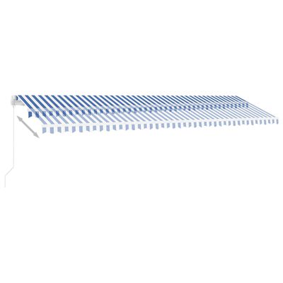 vidaXL Freestanding Manual Retractable Awning 600x350 cm Blue/White