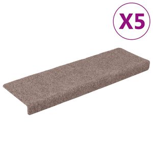 vidaXL Stair Mats Self-adhesive 5 pcs 65x21x4 cm Cream Rectangular Edge
