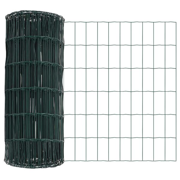 vidaXL Euro Fence Green 0.8 x 10 m PVC-coated iron