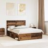 vidaXL Bed Frame with Headboard Old Wood 140 x 190 cm Solid Pine Wood