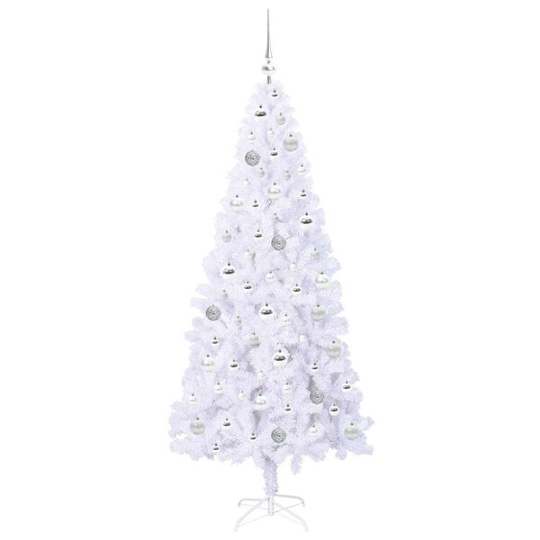 vidaXL Artificial Christmas Tree with Stand White 180 cm PVC and Steel
