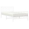 vidaXL Metal Bed Frame without Mattress with Footboard White 107x203cm