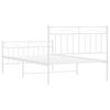 vidaXL Metal Bed Frame without Mattress with Footboard White 107x203cm