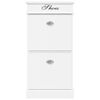 vidaXL Shoe Cabinet White 50x28x98 cm Paulownia Wood