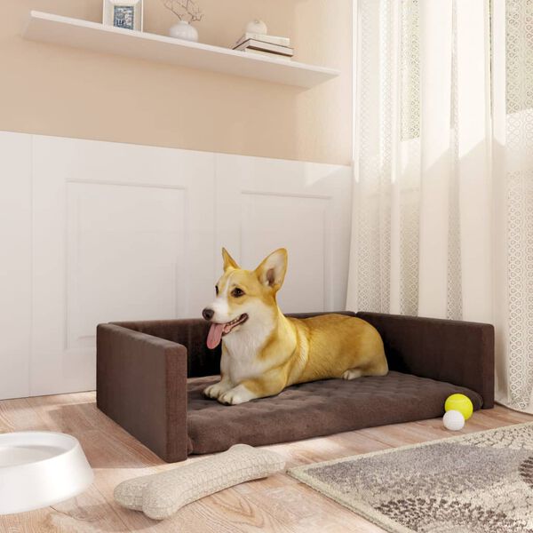 vidaXL Dog Car Boot Brown 90x60 cm Linen Look