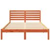 vidaXL Bed Frame with Headboard Wax Brown 135 x 190 cm Solid Pine Wood