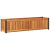 vidaXL Garden Planter 110x30x27.5 cm Solid Wood Acacia and Steel
