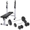 vidaXL Workout Bench with Weight Rack, Barbell and Dumbbell Set 90 kg