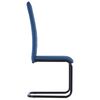 vidaXL Cantilever Dining Chairs 2 pcs Blue Fabric