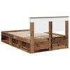 vidaXL Bed Frame with Headboard Old Wood 120 x 190 cm Solid Pine Wood