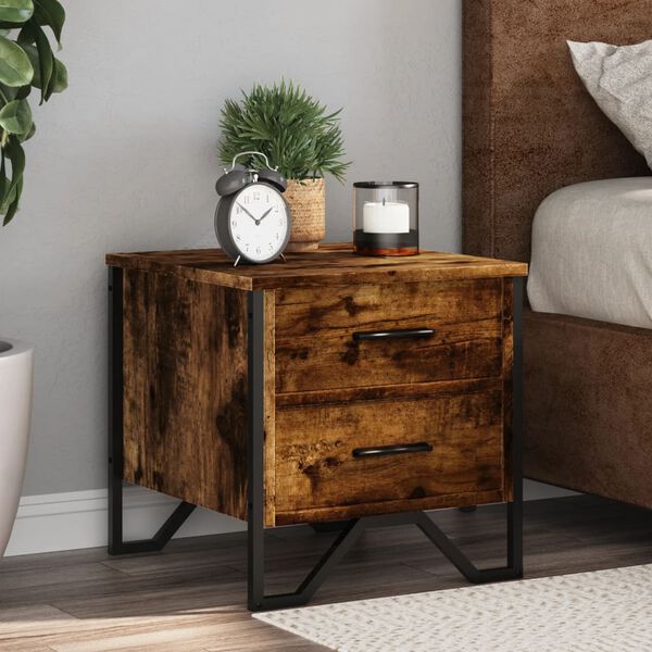 vidaXL Bedside Cabinets 2 pcs Smoked Oak 40x41x40 cm Engineered Wood