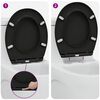 vidaXL Toilet Seat Black 47 x 37 x 4 cm Duroplast