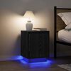 vidaXL Bedside Cabinets with LED Lights&nbsp;2 pcs Black 38x34x50 cm
