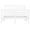 vidaXL Bed Frame without Mattress White Solid Wood 140x200 cm