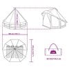 vidaXL Family Tipi Tent Folding Grey and Orange 404 x 370 x 270 cm