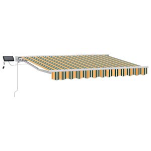 vidaXL Manual Awning Frame with LEDs Green, Yellow and White 3 x 2.5 m