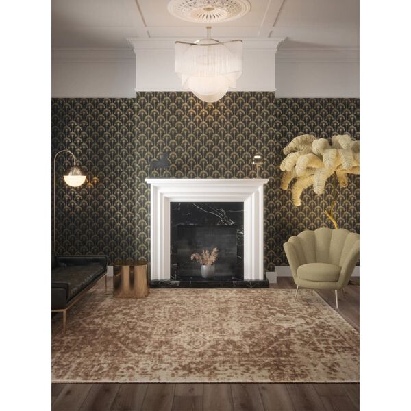 DUTCH WALLCOVERINGS Wallpaper Palm Palace Black and Gold
