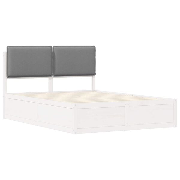 vidaXL Bed Frame with Upholstered Headboard Light Grey 140 x 200 cm