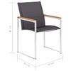 vidaXL Garden Chairs 4 pcs Textilene and Stainless Steel Grey