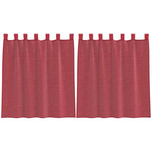 vidaXL Voile Curtains with Loops 2 pcs Wine Red 140x140 cm