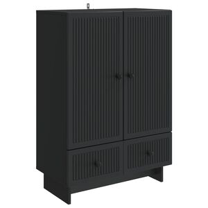 vidaXL Sideboard Black 66 x 34.5 x 95 cm Engineered Wood