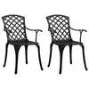 vidaXL 3 Piece Bistro Set Cast Aluminium Black