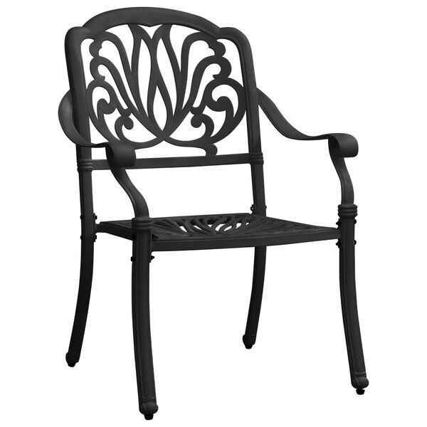 vidaXL Garden Chairs 2 pcs Cast Aluminium Black