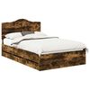 vidaXL Bed Frame with Drawer Smoked Oak 120 x 200 cm Engineer Wood