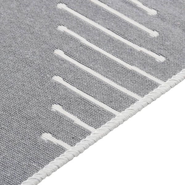 vidaXL Rug Dark Grey 100x300 cm Cotton