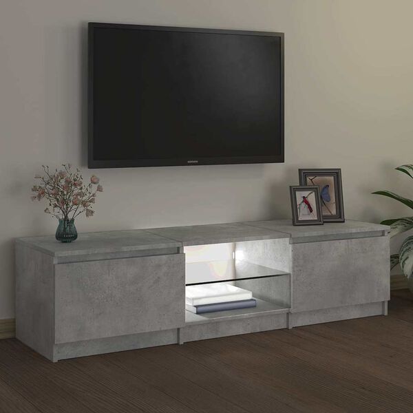 vidaXL TV Cabinet with LED Lights Concrete Grey 140x40x36 cm
