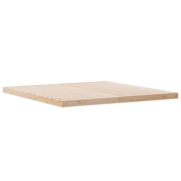 vidaXL Floor Bed Frame Natural 213.5 x 184 x 9 cm Solid Pine Wood