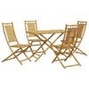 vidaXL 5 Piece Garden Dining Set Bamboo