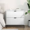 vidaXL Bedside Table with Drawer High gloss white 63.5 x 36 x 61 cm