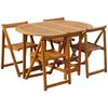 vidaXL 5 Piece Folding Outdoor Dining Set Solid Acacia Wood