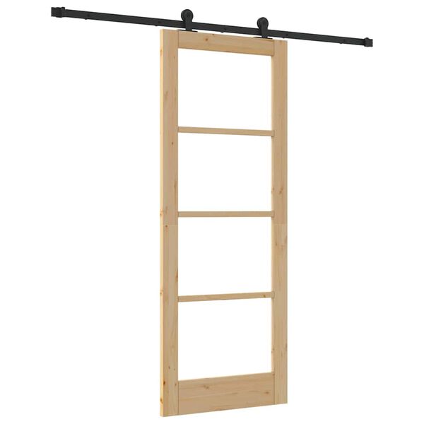 vidaXL Sliding Door ORKDAL Natural and Black 78 x 202 cm