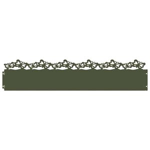 vidaXL Lawn Edgings 10 pcs Olive Green 103 x 0.05 x 22 cm Steel