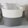 vidaXL Storage Baskets 2 pcs Grey and White Ø24x18 cm Cotton