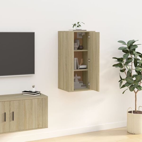 vidaXL Wall Mounted TV Cabinet Sonoma Oak 40x34,5x80 cm