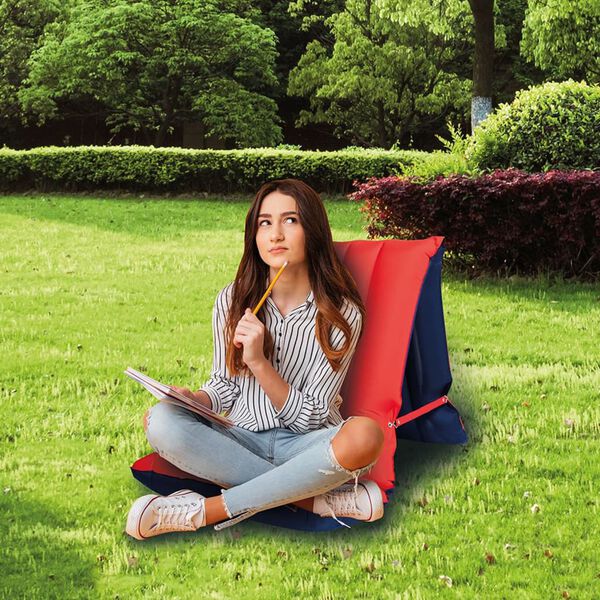 WEHNCKE Chair/Air Mattress 175x54 cm Red and Blue