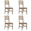 vidaXL Dining Chair | Set of 4 | Brown | Solid acacia wood (brushed) | Standard