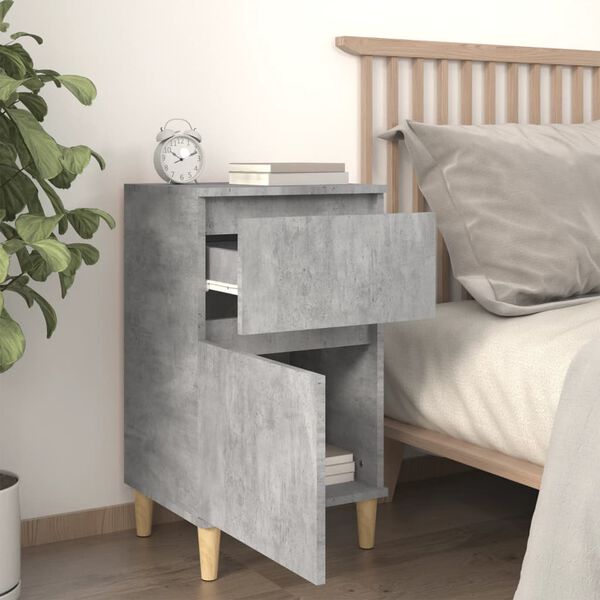 vidaXL Bedside Cabinet Concrete Grey 40x35x70 cm
