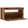 vidaXL TV Cabinet with LED Lights Old Wood 75x35x40 cm Engineered Wood