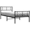 vidaXL Metal Bed Frame without Mattress with Footboard Black 100x200cm