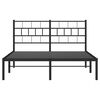vidaXL Metal Bed Frame without Mattress with Headboard Black 120x200cm
