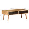 vidaXL Coffee Table 100x50x39 cm Solid Acacia Wood